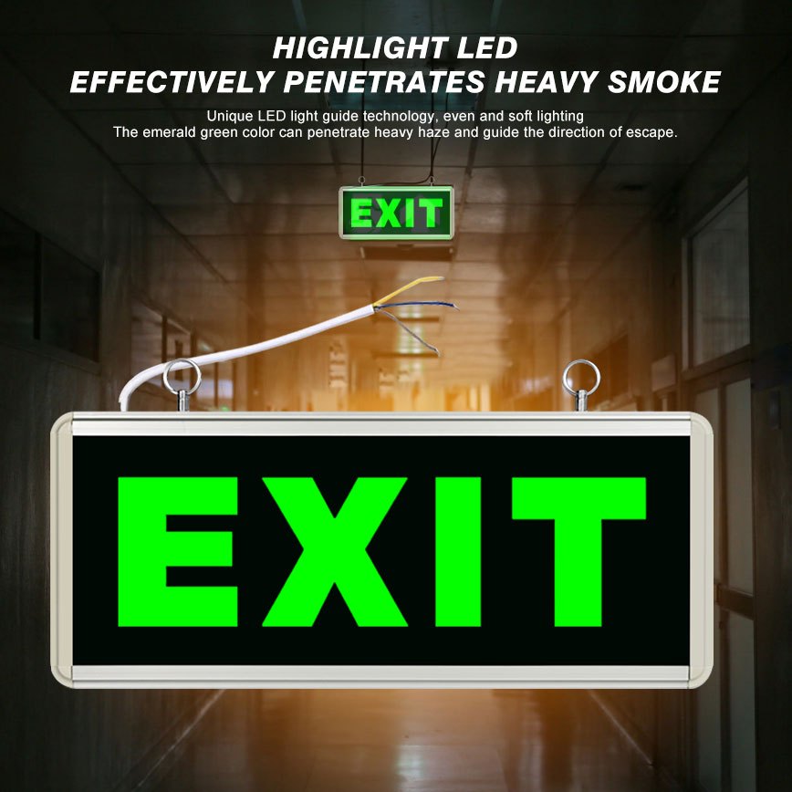 WISDOMMAN Emergency Exit Light Safety Sign LED Signs Exit Signs Office ...