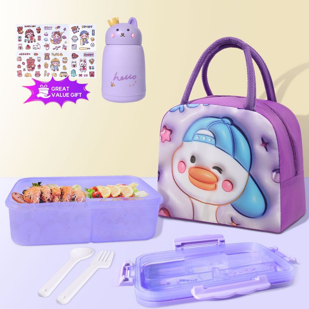 Lunch box for kids girl set with bag Bundle kids water bottle ...
