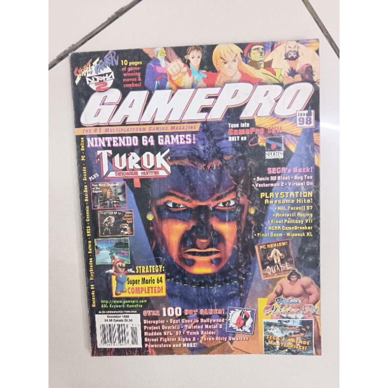 GAMEPRO Magazine -ISSUE 98- NOV 97- TUROK, SEGA, SUPER MARIO -Game ...