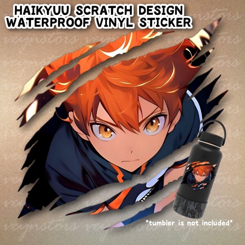 HAIKYUU LOGO STICKER HINATA SCRATCH DESIGN WATERPROOF VINYL STICKER ...