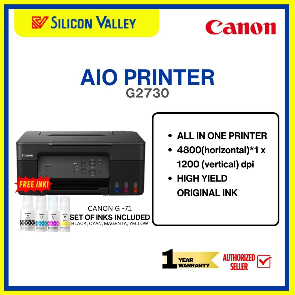 Canon Pixma G2730 Multifunction Refillable Ink Tank Printer With Low Cost Ink Bottles Shopee 5134
