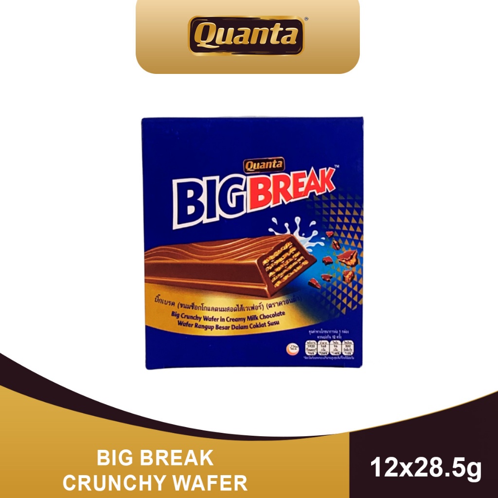 Quanta Big Break Crunchy Wafer in Creamy Milk Chocolate 12x28.5g ...