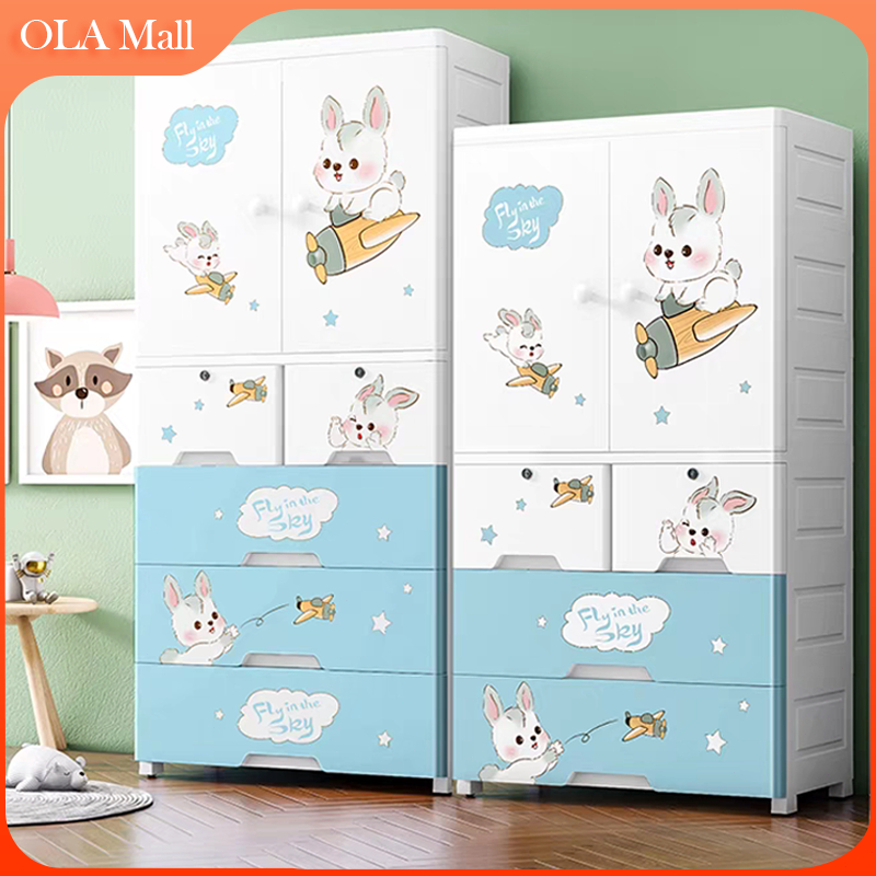 OLA Children's Clothes Storage Wardrobe Cabinet Cartoon Wardrobe Baby's ...