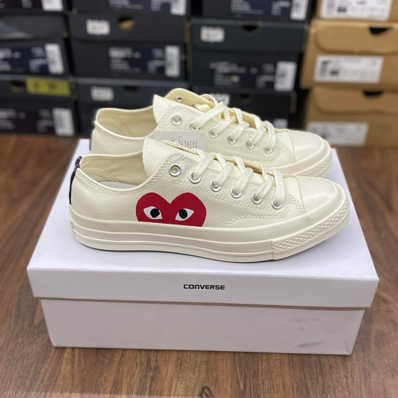 Cream cdg converse on sale