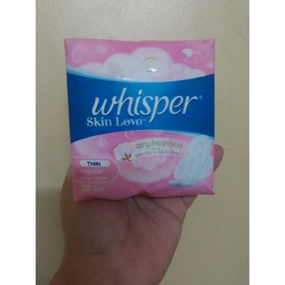 Thin Whisper Pure Skin Cotton Sanitary Pads Napkins Daily Catch Wing 28cm  Pink