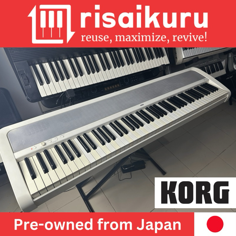 Korg B1 Digital Piano Organ Keyboard in White 88 Keys Weighted Hammered ...