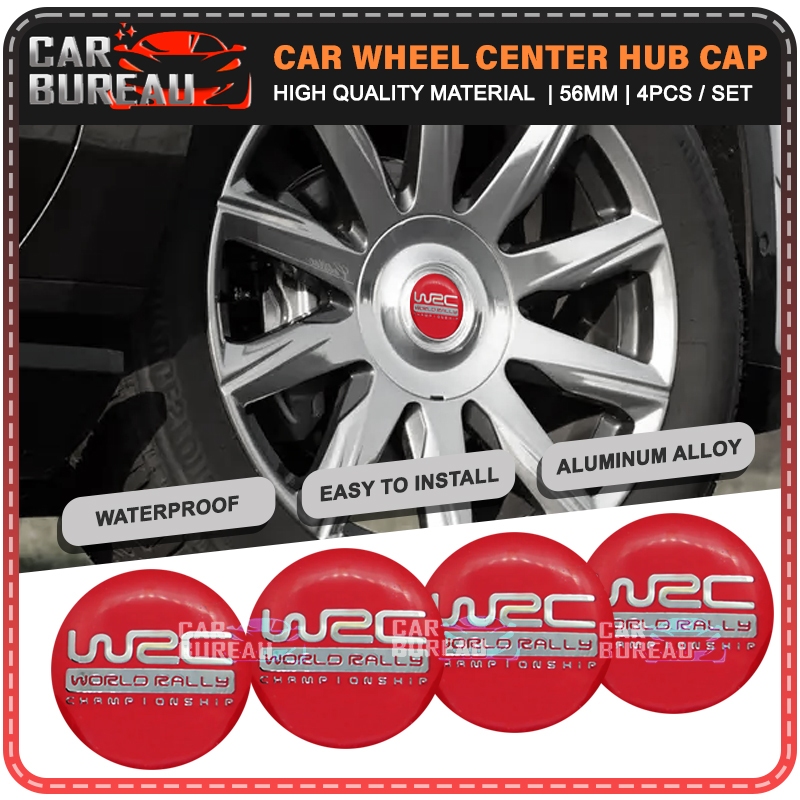 WRC World Rally Championship 4pcs 56mm Car Wheel Center Hub Cap Emblem ...