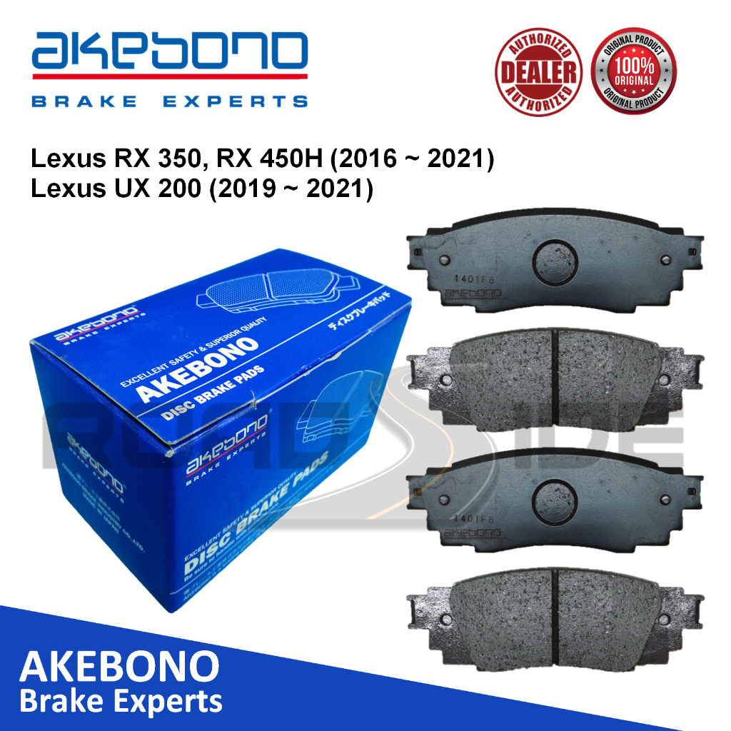 Akebono Rear Brake Pads for Lexus RX 350, RX 450H (2016 - 2021), Lexus ...