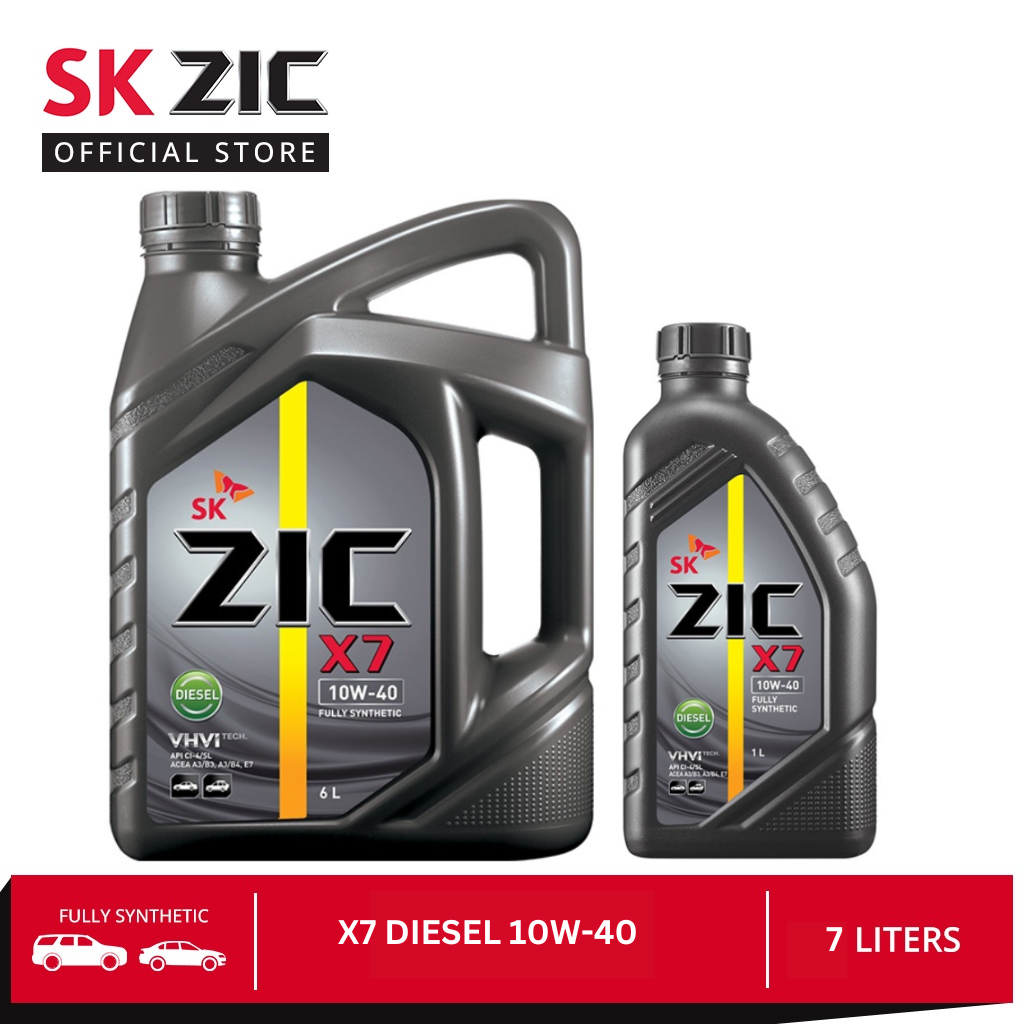 SK ZIC X7 DIESEL 10W-40 7L Fully Synthetic Engine Oil | Shopee Philippines