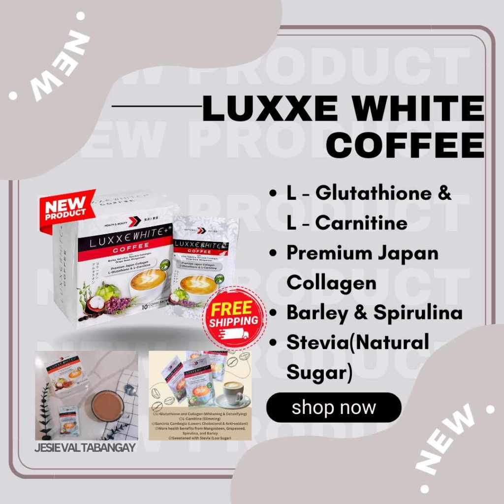 LUXXE WHITE COFFEE SWEETENED BY STEVIA WITH GLUTATHIONE, BARLEY ...