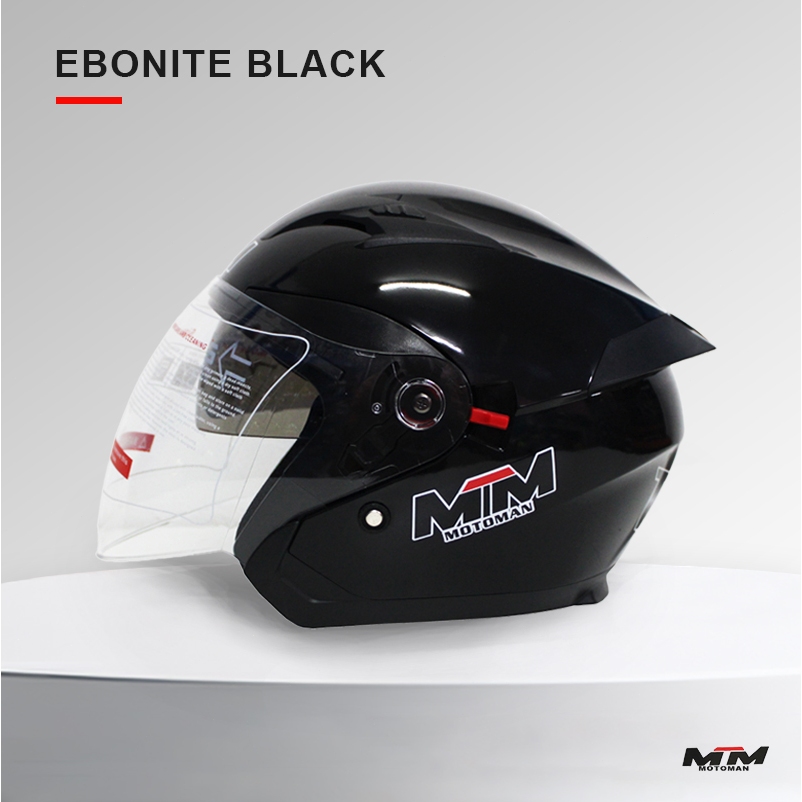 MTM MOTOMAN Half Face helmet Motorcycle dual visor Anti glare UV rays ...