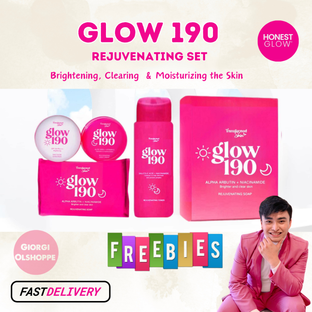 Glow 190 Rejuvenating Set by Honest Glow 4 in 1 GLowing Moisturizing ...