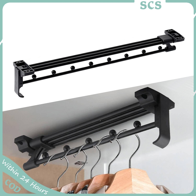 Telescopic Valet Closet Rod Adjustable Pull Out Clothes Hanger Rack ...