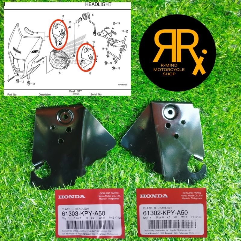 GENUINE ( SOLD AS PAIR ONLY ) HEADLIGHT COWLING BRACKET XRM 125 CARBFI