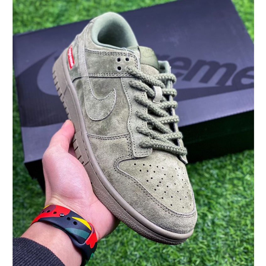 Supreme x Nike By You SB Dunk Low Retro Sneakers Casual Skate Shoes for Men Women Suede Army Green Shopee Philippines