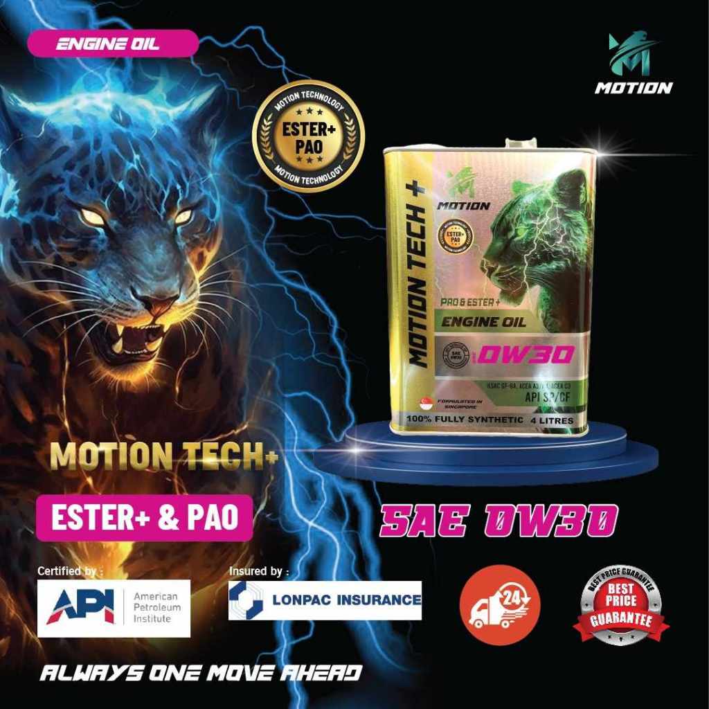 MOTION 0W30 Ester PAO API SP Formulated Fully-Synthetic Engine Oil 4L ...