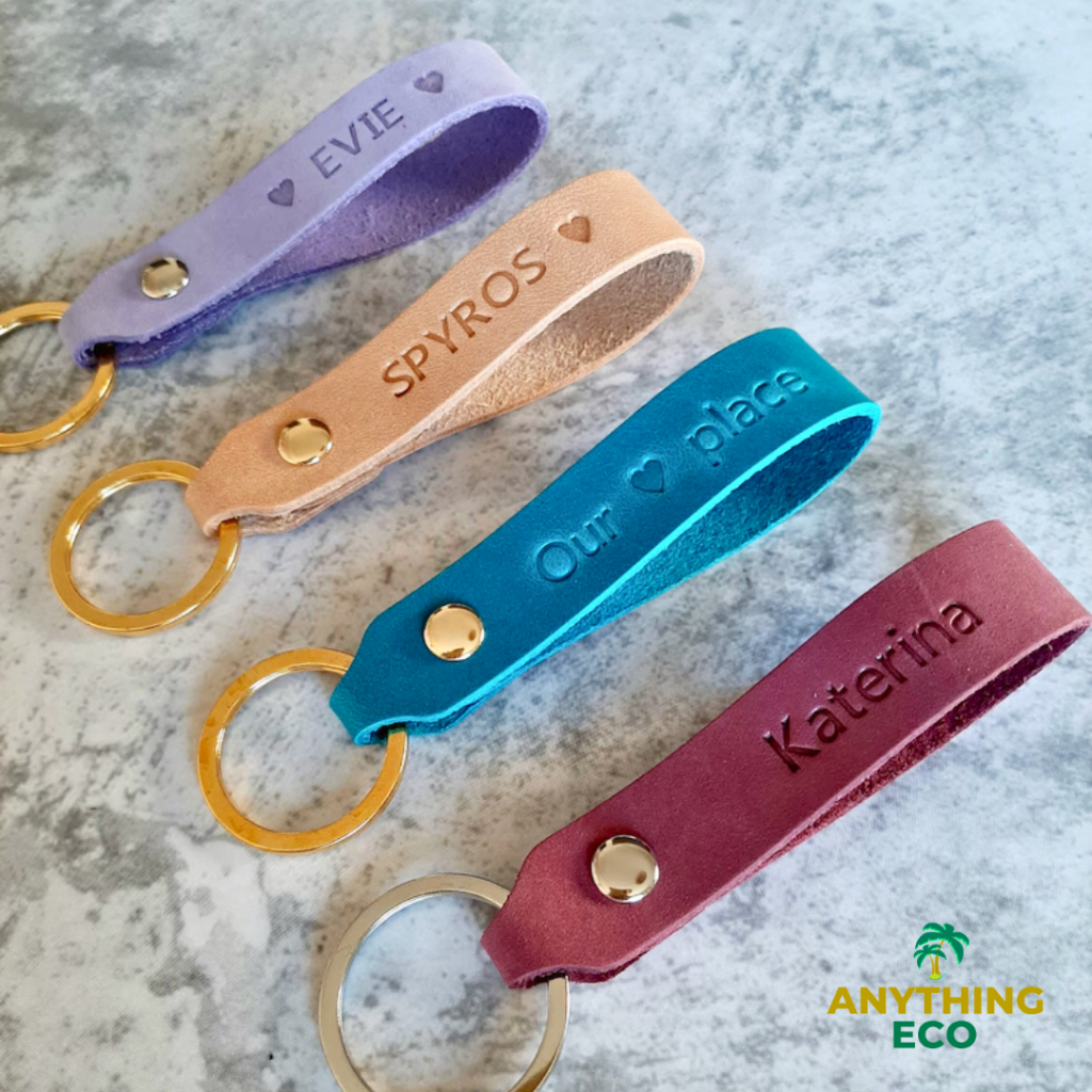 Personalized Stamp Leather Keychain / Keyring Holder with Name (K1 ...