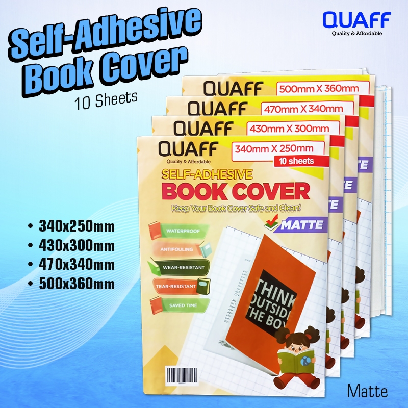Quaff Self Adhesive Book Cover 10 Sheets Pack Shopee Philippines