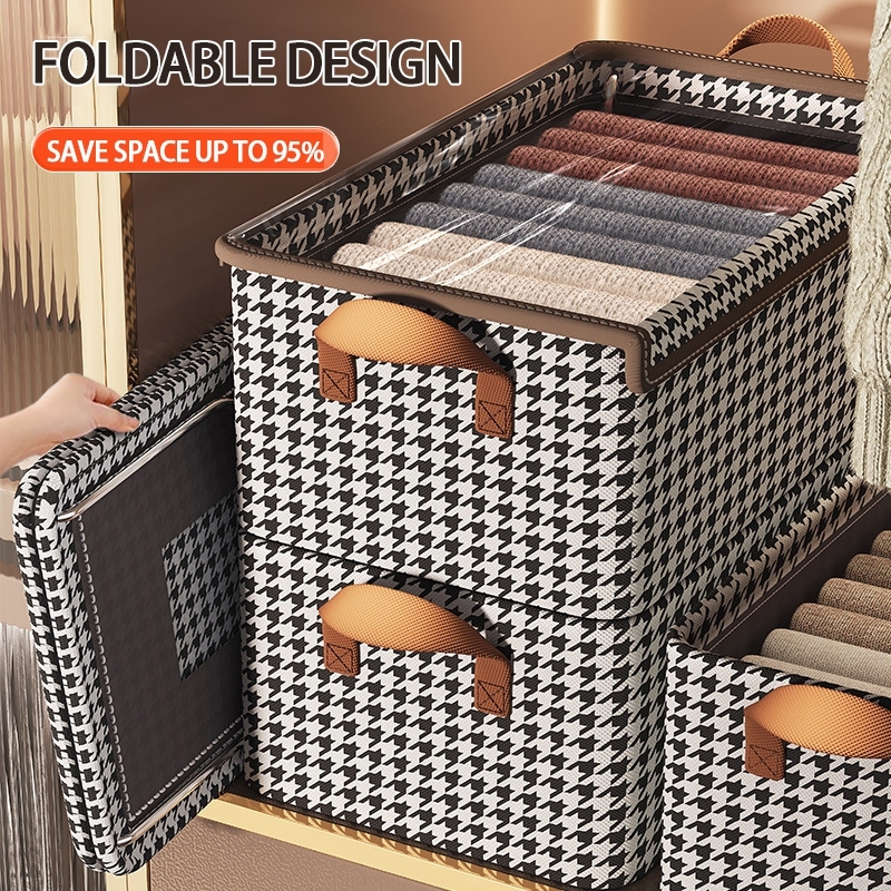 Clothes Organizer Box with lid Foldable Storage Bag Lalagyan ng Damit ...