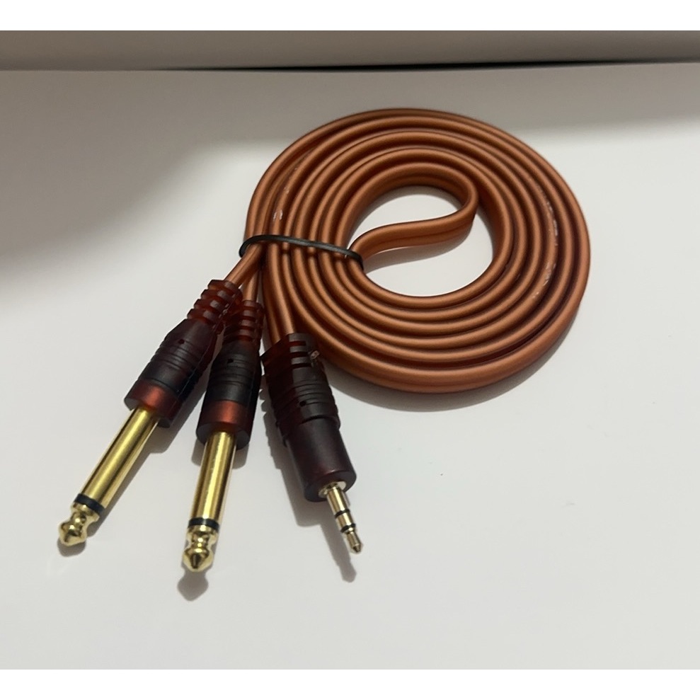 PL-55 1.5M 3.5mm to 2 PL-55 MONO 6.35mm Jack Plug Cable Connector Audio ...