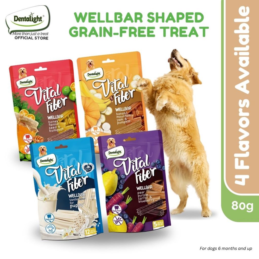 Image showcasing Dentalight Vital Fiber Wellbar-Shaped Healthy and Grain-Free Dental Dog ...