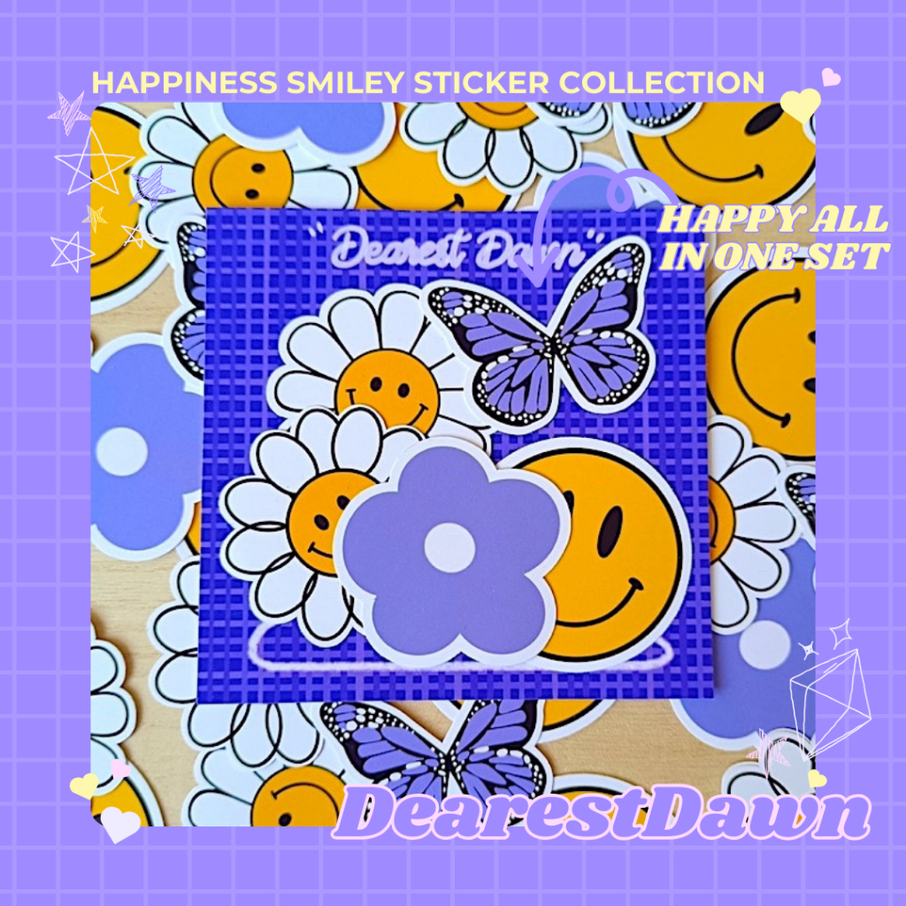 DEARESTDAWN SMILEY Aesthetic Matte Sticker Collection SET | Shopee ...