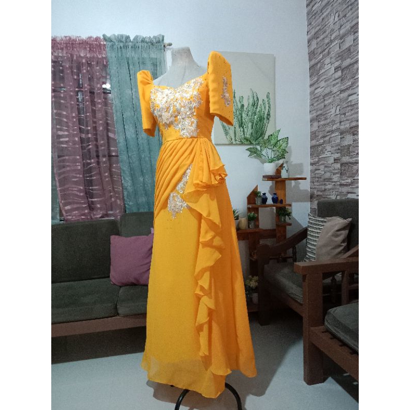 filipiniana dress chiffon Shopee Philippines