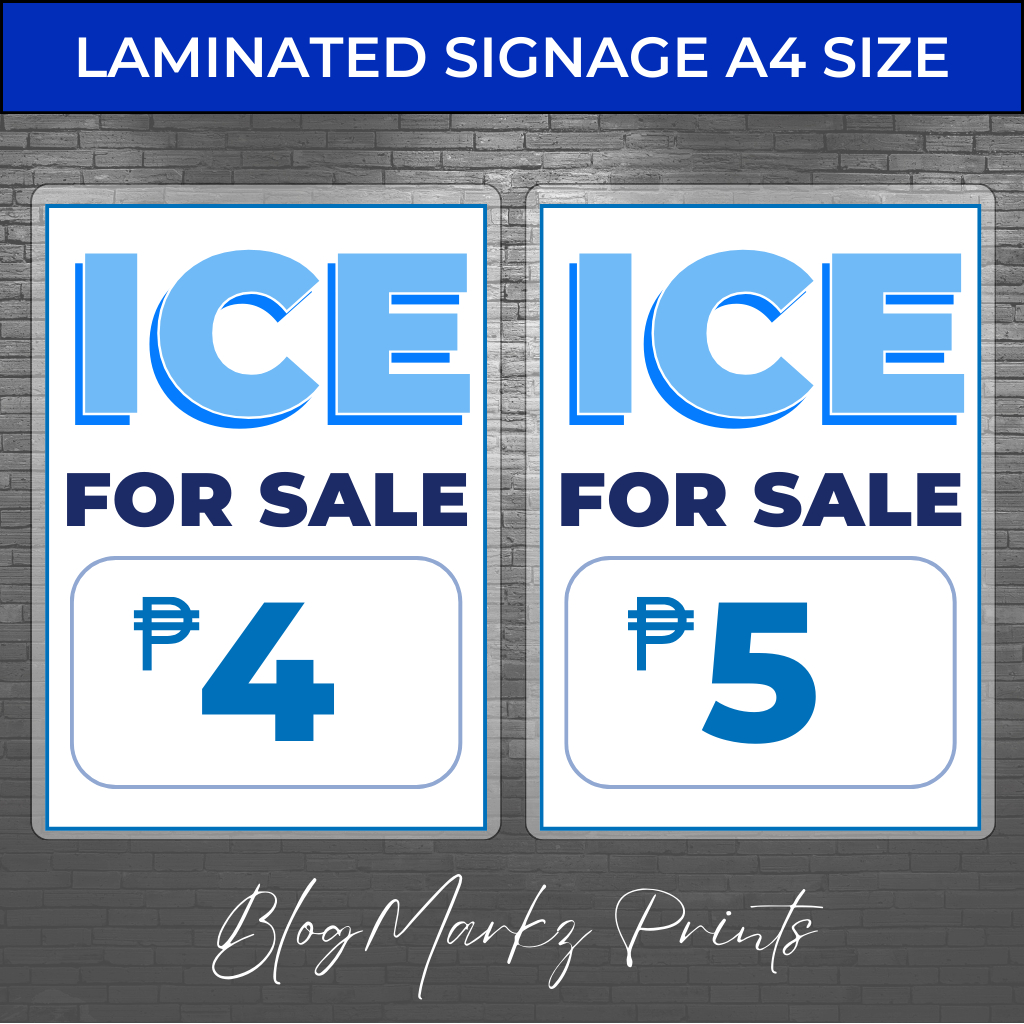 Ice For Sale Signage - Laminated Signage A4 Size - Sari Sari Store ...