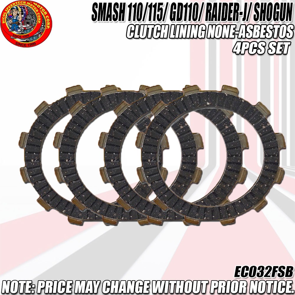 1SET/ 4PCS SMASH 110/115/ GD110/ RAIDERJ 110/ SHOGUN CLUTCH LINING