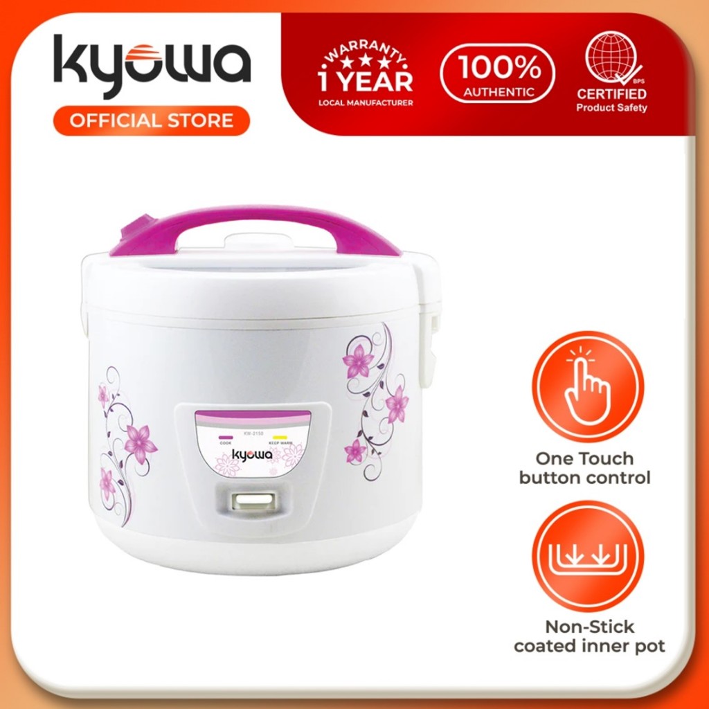 KYOWA Rice Cooker OldSchool Floral JarType w/ Inner Pot & SideHinged