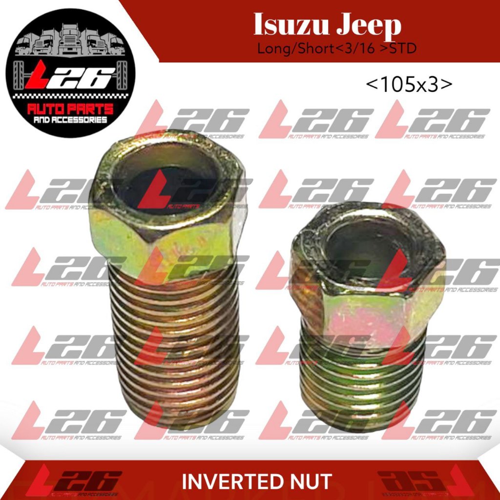 100PIECES Isuzu Jeep INVERTED NUT 3/16 STD Long Short | Shopee Philippines