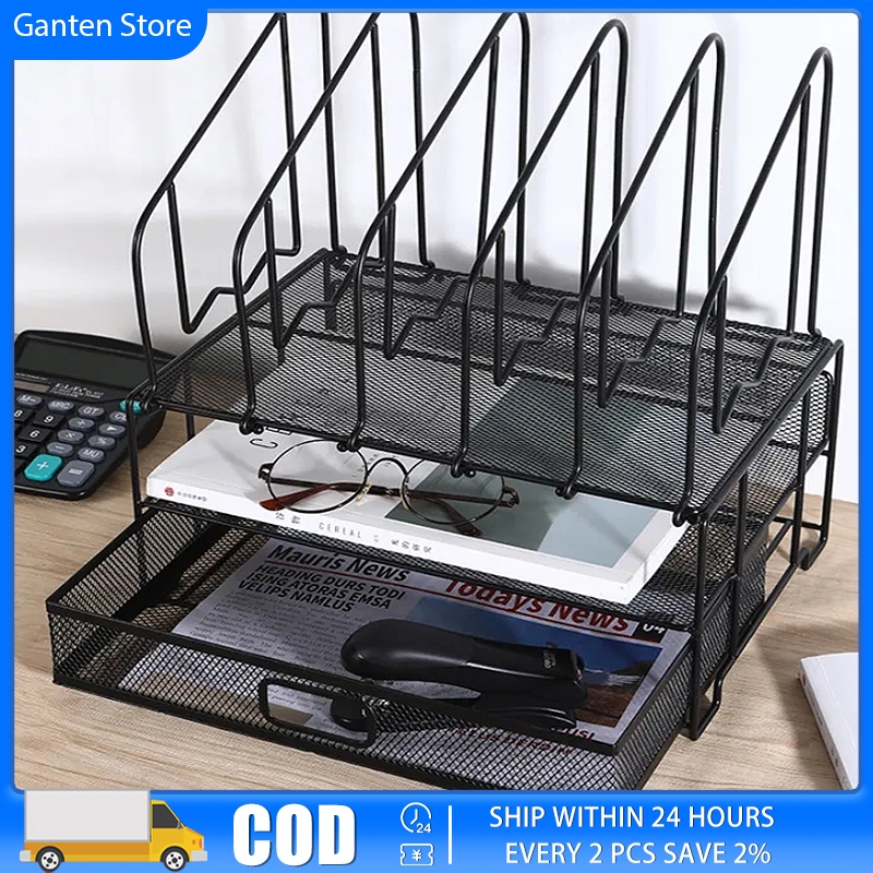 Large Capacity Magazine File Rack Document File Organizer Holder Rack ...