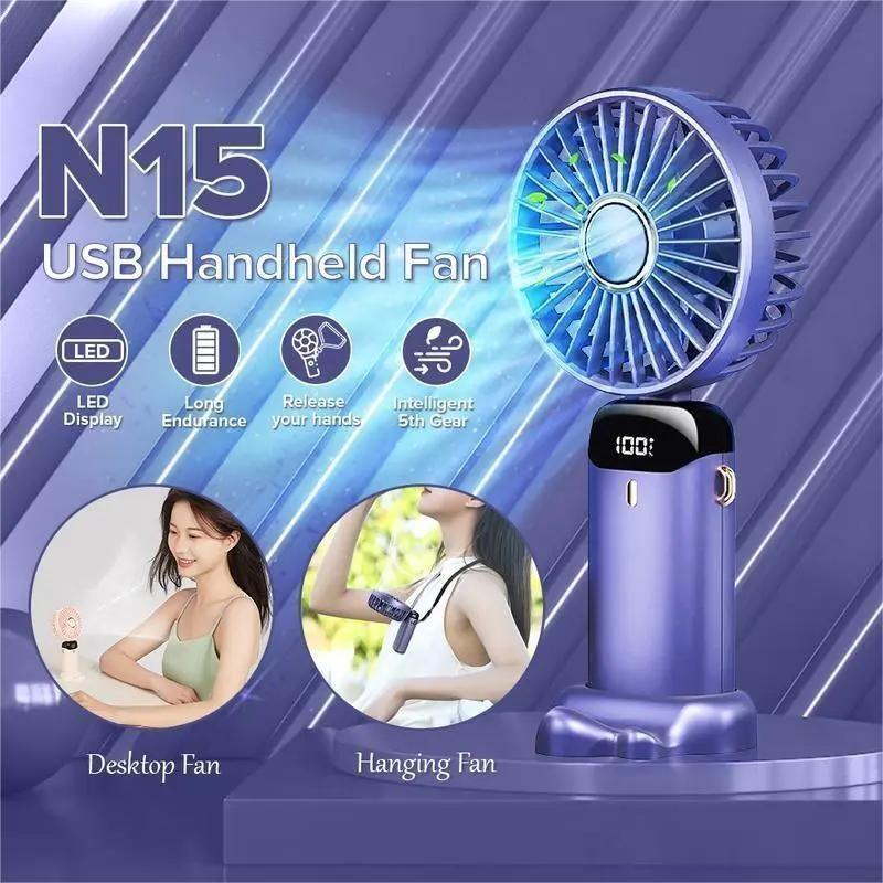Viki mini fan 2024 New Fan Portable Handheld Fold Office Desktop ...