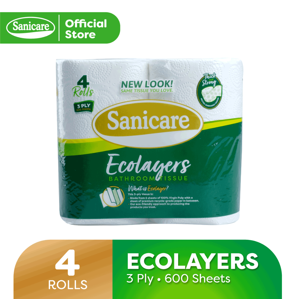 Sanicare Ecolayers Bathroom Tissues 4 Rolls | Shopee Philippines