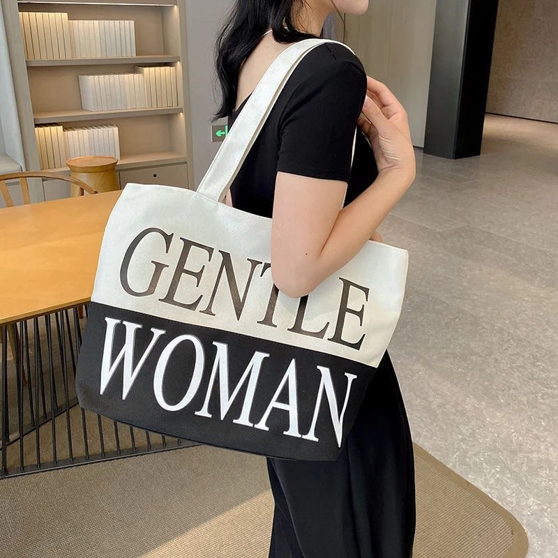 Korean New Fashion Gentle woman Designer Tote Bag Canvas Shoulder Bags ...