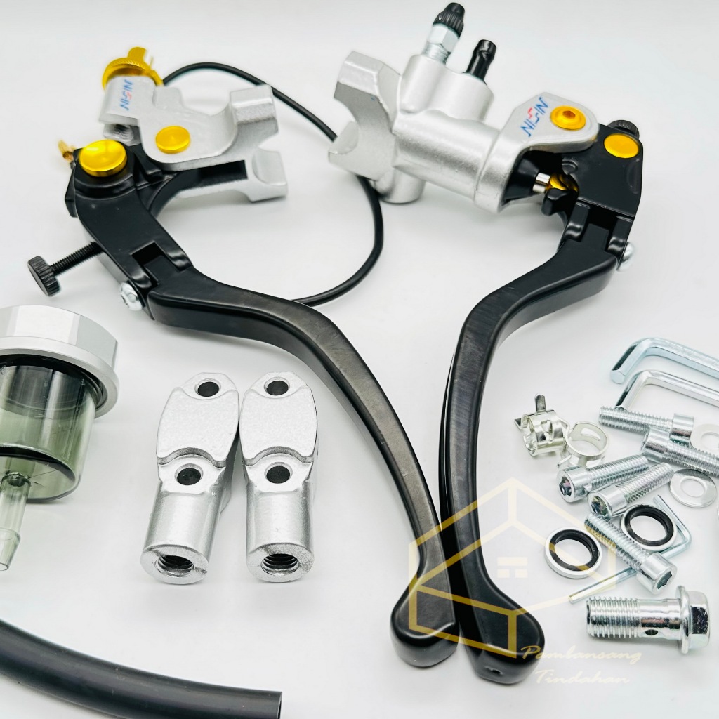 Brake Master Set CNC with side mirror holder(Nissin) | Shopee Philippines