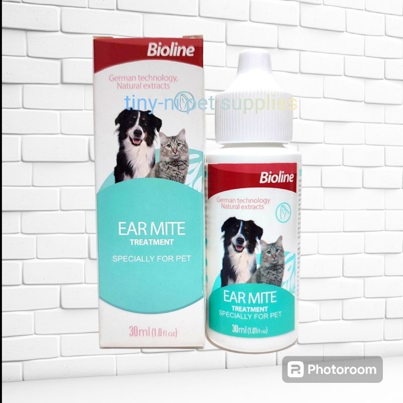 Ear Mite Treatment BIOLINE for Dog and Cat30ml Removes Ear Mites