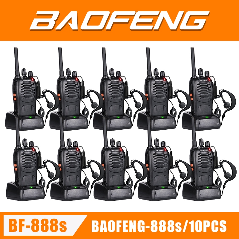 Baofeng 888s 5w Set Of 10 Cignus Two Way Radio Walkie Talkie Long Range ...