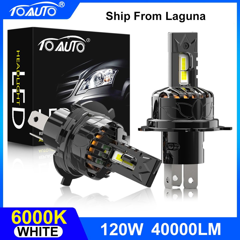 TOAUTO 2PCS 120W 6000K 40000LM LED Car Headlight H4/H11/9005/9006 Hi ...