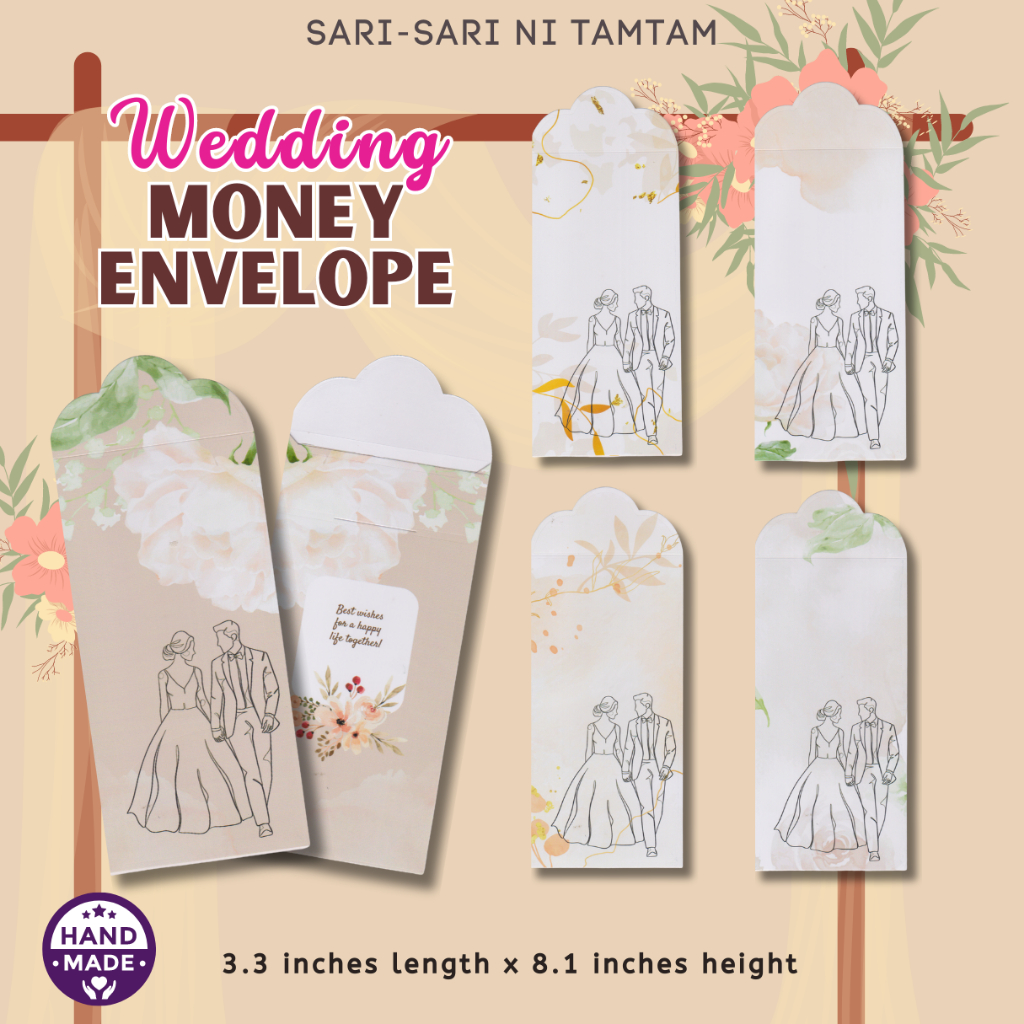 Wedding Money Envelope / Angpao with Free Stickers (sold per piece) 3.3 ...