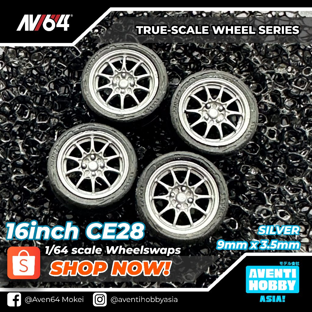 1/64 Wheelswap 16s CE28 10 SPOKE SILVER ( 9mm x 3.5mm ) | Shopee ...