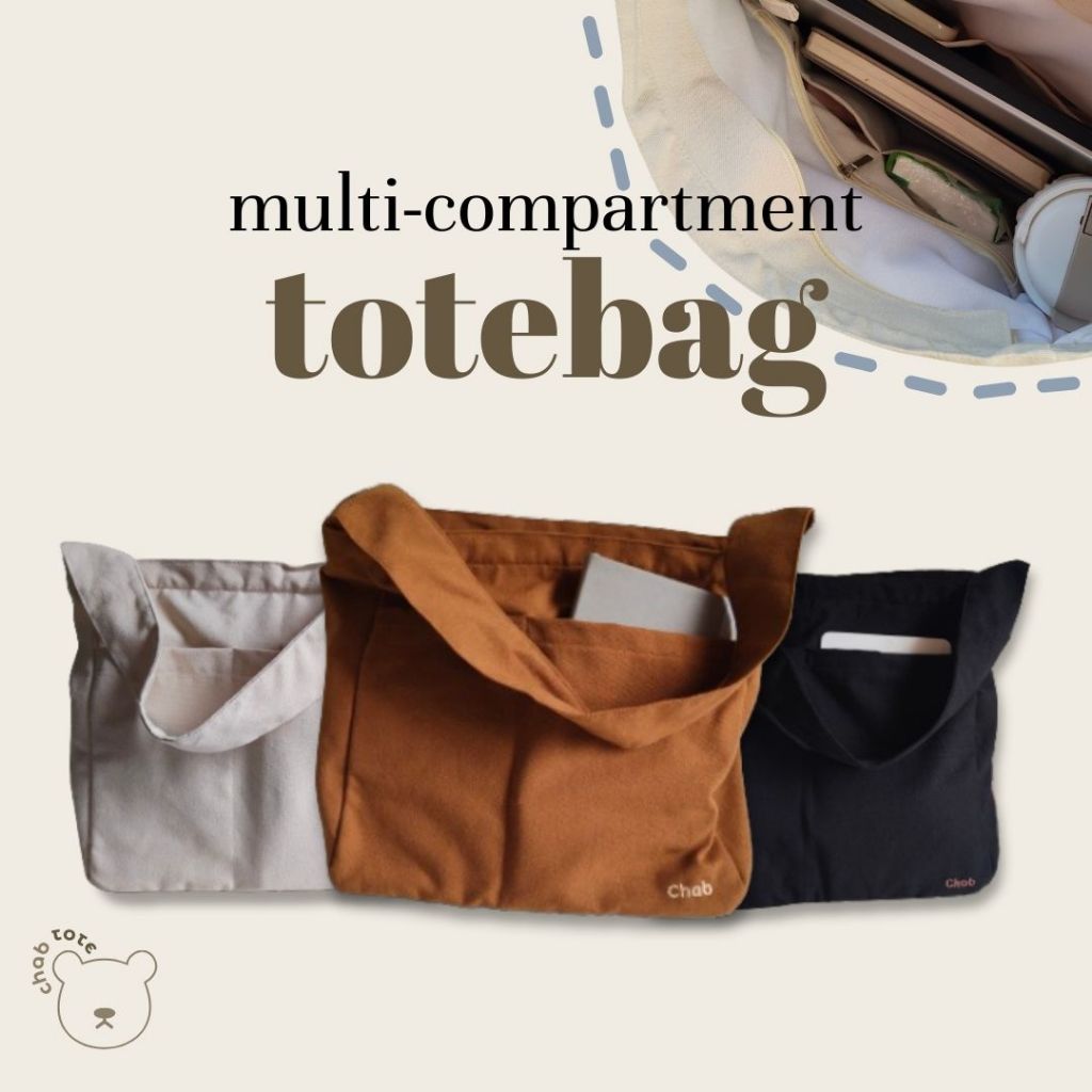 Chab OG Wide Multi Compartment Tote Bag Shopee Philippines