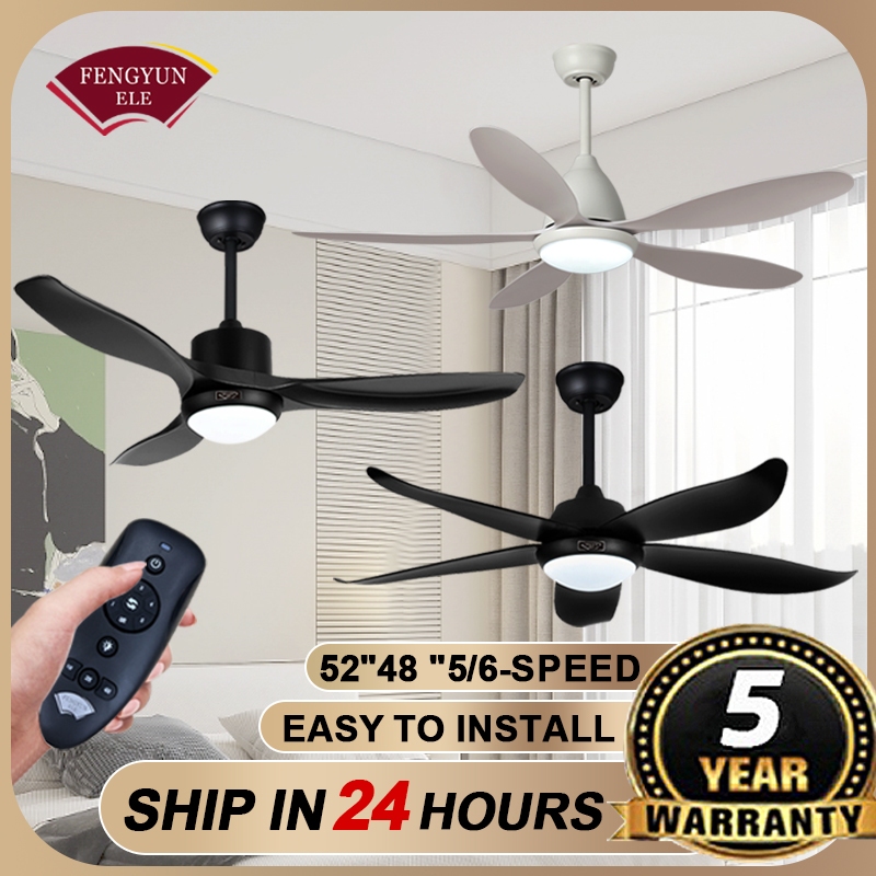 Ceiling Fan with LED Light, FENGYUN Indoor/Outdoor Retractable Mount ...