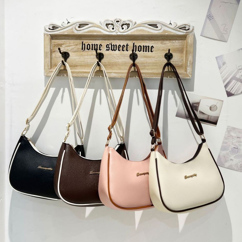 Mumu 4075 Korean Leather Women Sling Bag Cute Shoulder Minimalist Bags For Students Woman Shopee Philippines