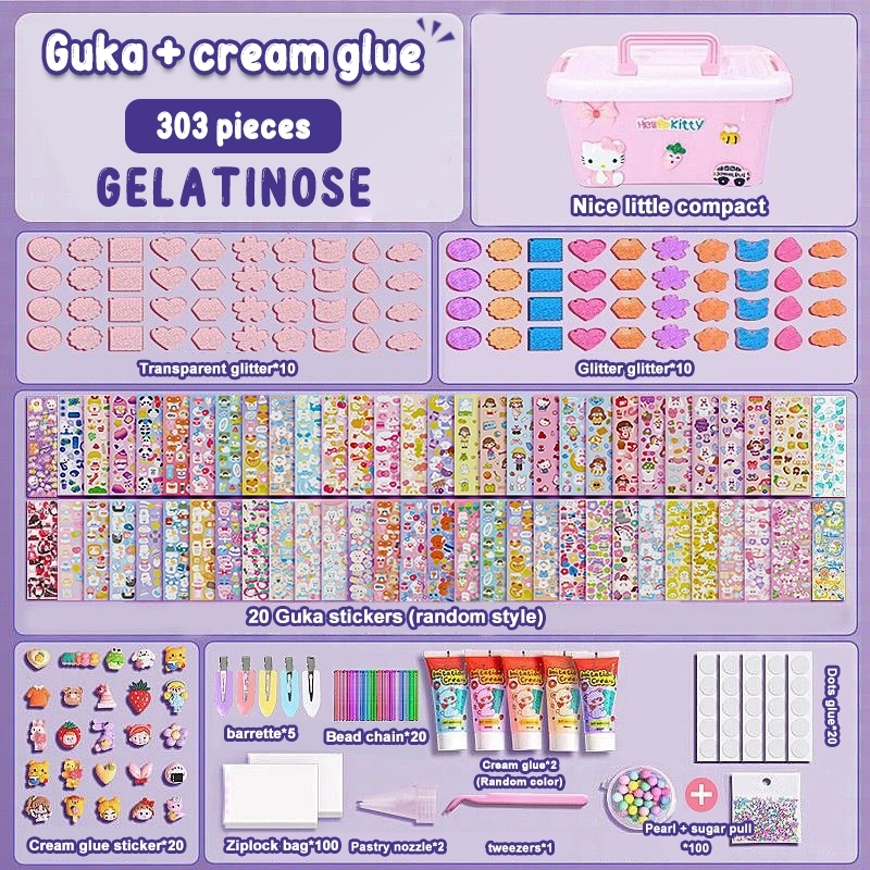 343 PCS Goo Card Set Cute Ice CreamDiy Keychain guka set Glue Diy Kit ...