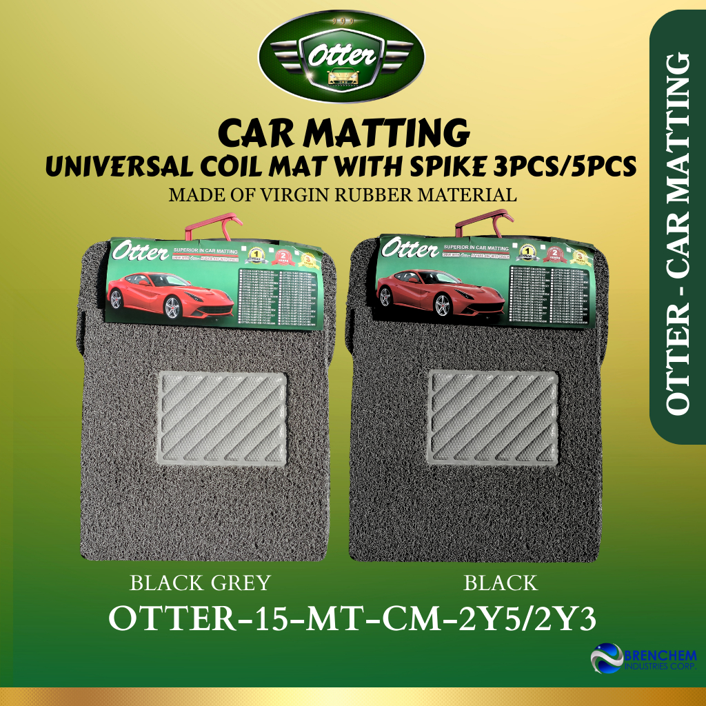 Otter Car Universal Coil Floor Matting with Spike 3Pcs/5Pcs with 1Year