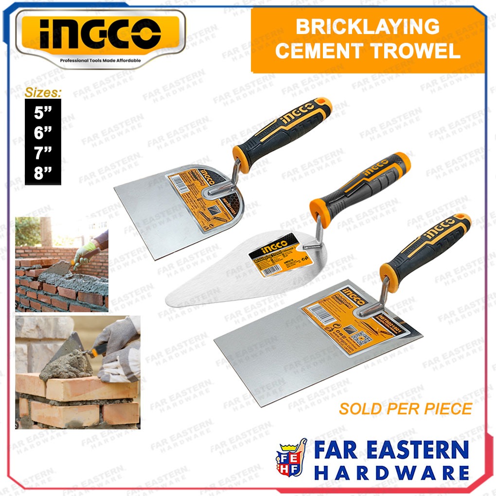 INGCO Bricklaying Cement Trowel Masonry 5" 6" 7" 8" INHT Shopee
