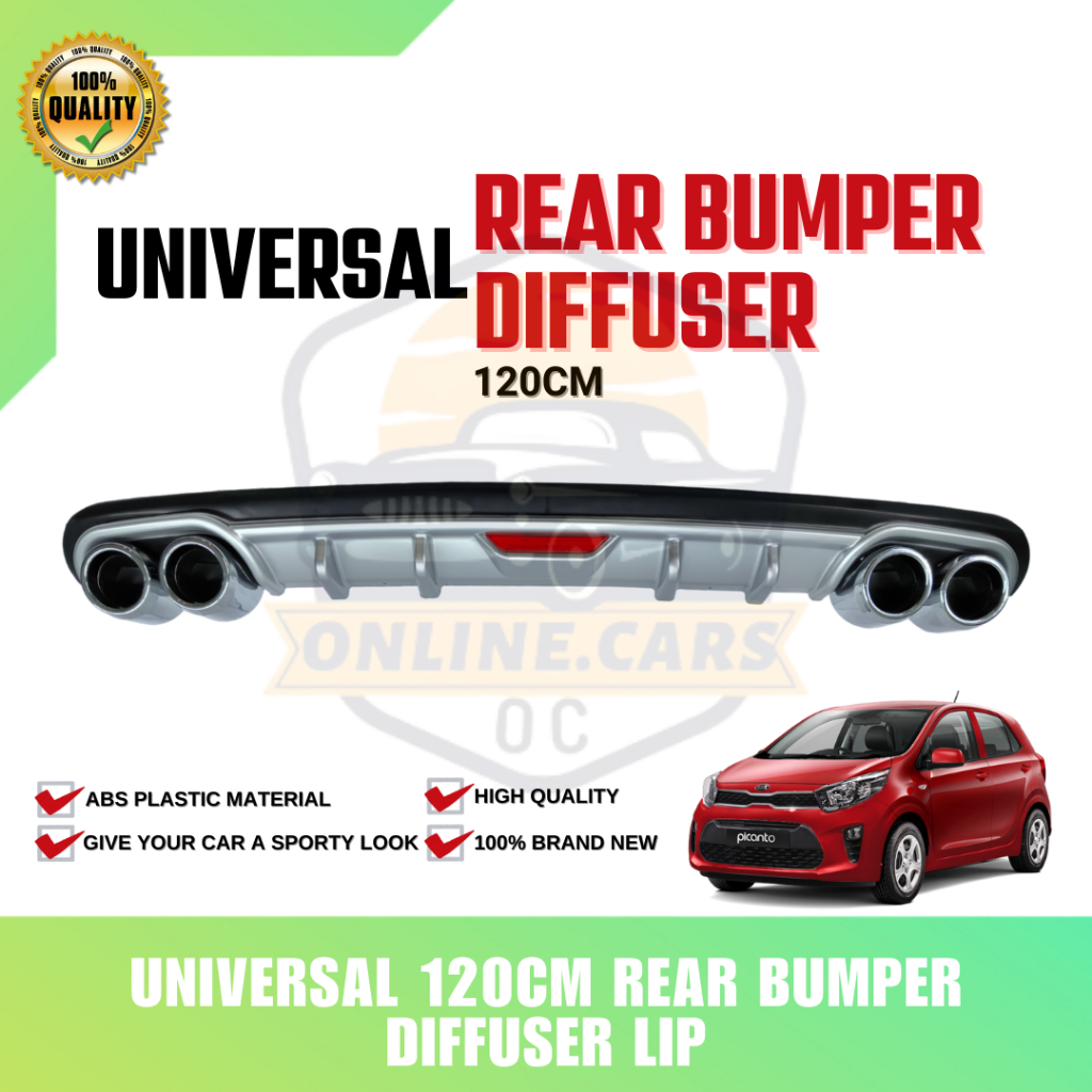 OC Universal 120cm Car Rear Bumper Diffusers Lip Spoiler Body Kits ABS