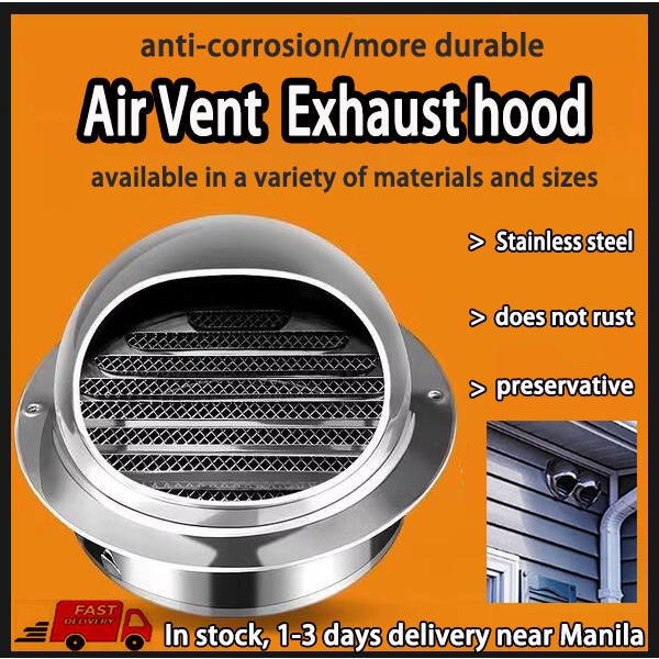 Wall Vent Cap 304 Stainless Steel Wall Air Vent Exhaust Grill Cover For