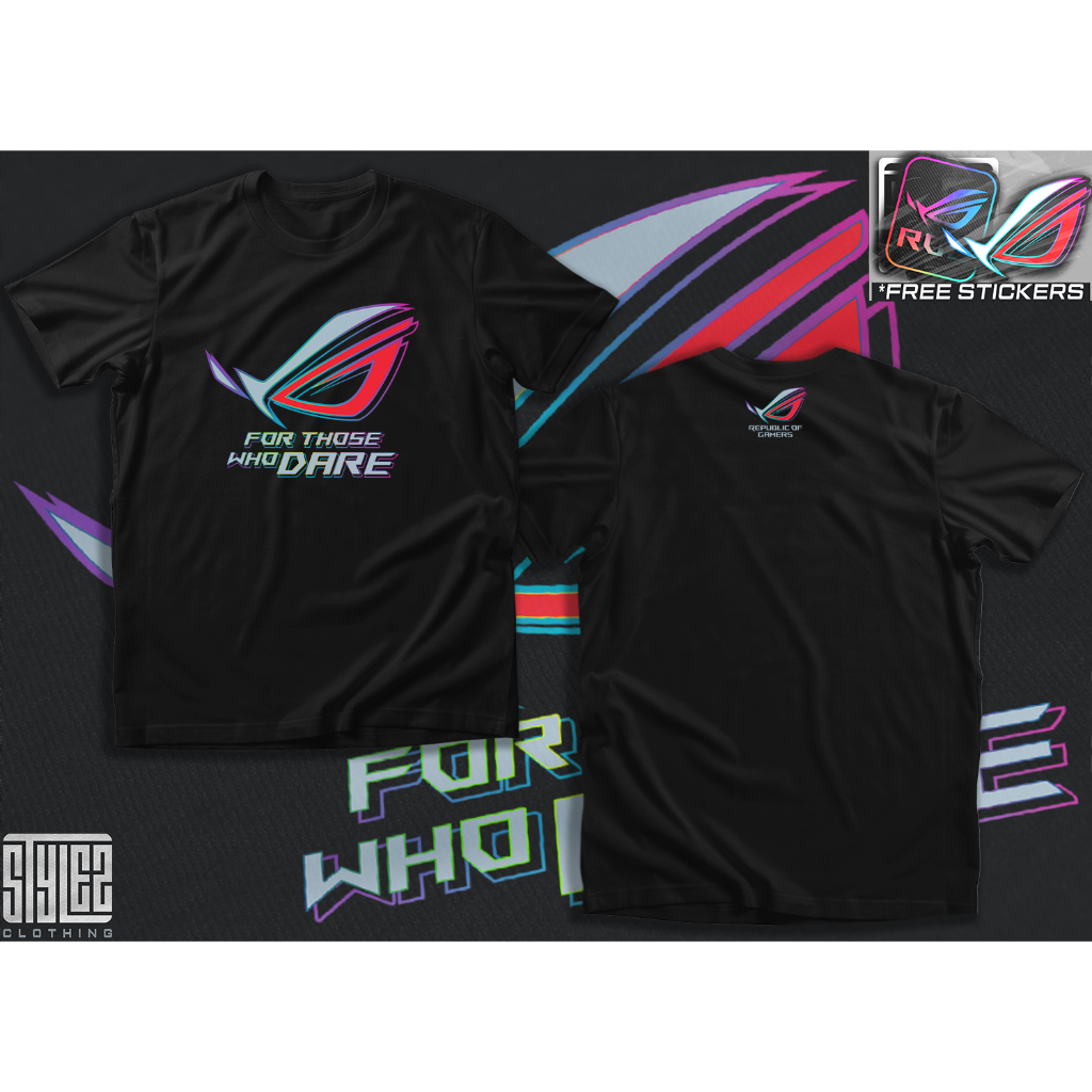 ASUS ROG REPUBLIC OF GAMERS ROG SHIRT FOR THOSE WHO DARE PCMR T-SHIRT ...
